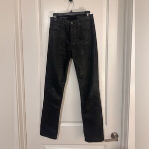 AG Black Coated Slim Straight Jeans
